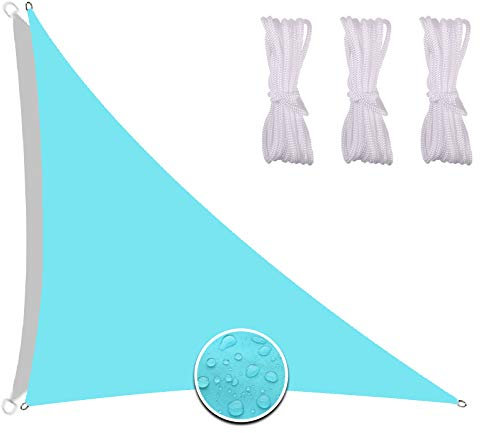 Redfire Sonnensegel Dreieck 3X4X5M, Feuchtigkeitsbeständig Schattenspender Vielen Größen Inkl Befestigungsseile Windschutz für Terrassenüberdachung Blauer See