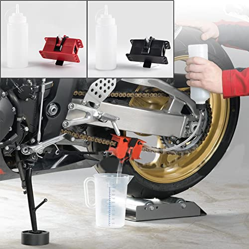 Lorababer motociclo Kit macchina per la pulizia della catena Coperture del pulitore della spazzola Catene Dispositivo di Accessorio per la lubrificazione Adatto a tutti i modelli (Nero)