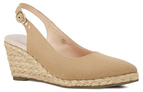 Juliet Holy Womens Wedge Sandals Espadrilles Closed Toe Slingback Buckle Strap Comfortable Casual Summer Wedges Shoes Brown