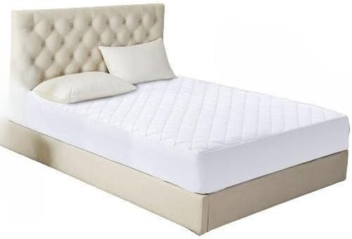 QAYAM Quilted Double 30CM Mattress Protector Deep Stretch Skirt Anti Allergy Breathable Lightweight Fitted Mattress Topper Cover-NOT WATER PROOF (Double-137x190+30)