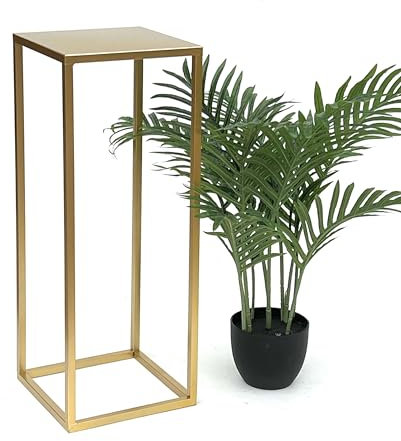 DanDiBo Blumenhocker Metall Gold Eckig Blumenständer Beistelltisch 96506 Blumensäule Modern Pflanzenständer Pflanzenhocker (60 cm)