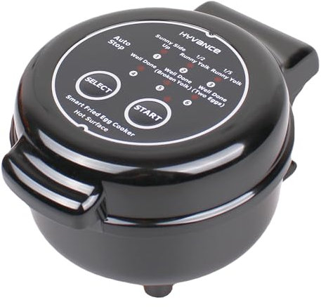 Hyvance Smart Fried Egg Cooker, Low Heat Cooking, Make fried egg like Sunny side up, Over easy etc. It automatically stops with sound alert when done, Non stick coating, Patent applied (BLACK)