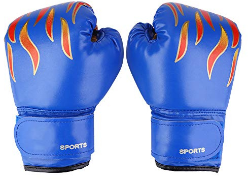 PUNELE Guantoni da boxe per bambini, guanti da combattimento per bambini, guanti da allenamento per sparring, muay thai, sparring, kickboxing (guanti blu, palmi blu)