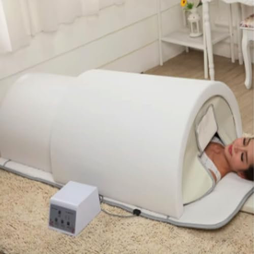 GJBMXSM Sauna a Cupola con Tormalina a Infrarossi Lontani E Tappetino Riscaldato, Sauna Interna, Sauna Professionale Extra Large con Tappetino a Infrarossi con Pietre Tormalina E Germanio,White