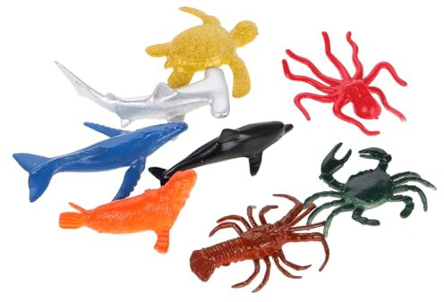Vaguelly 8 Stücke Figuren Miniatur Marine Tiere Meer Spielzeug Für Kinder Handwerk Kit 5-8 Jahre Alt