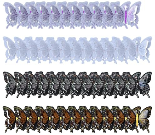 DLPRK 48 pièces 3D Autocollants Papillon Brillant, Décorations Ensemble Bricolage Fait Par L'homme de Papier Décoratif Pour La Maison, Autocollant Mural, Stickers Muraux, Deco Chambre Fille