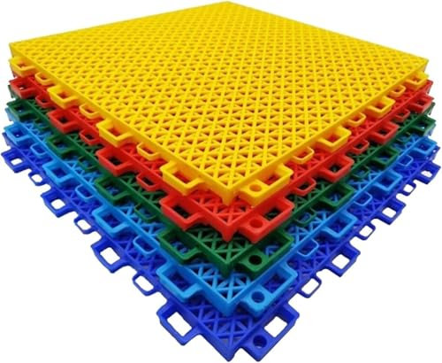 ININOSNP Tapis antidérapant de Haute qualité Tapis de Sol modulaires emboîtables for extérieur, Dalles de Terrain de Sport à Monter soi-même, offrent Une Solution esthétique(Green)