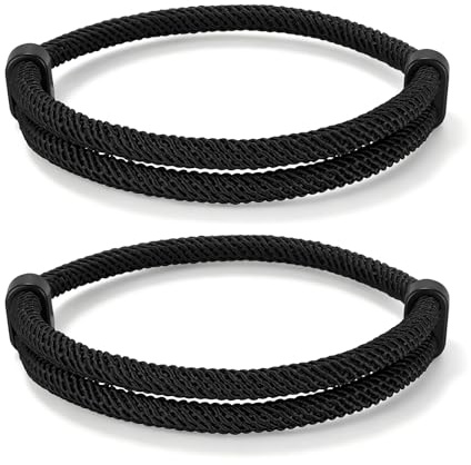 TempBeau Bracciale da surfista da uomo, in corda nautica, realizzato a mano, in paracord, per uomini e donne, con corda nautica, regolabile, Verstellbar, Corda per vela, No