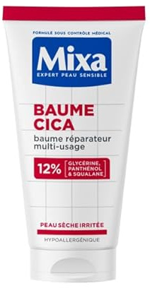 MIXA - Cica Baume - Crème Réparatrice Multi-Usage - Apaise & Protège - Réparation 8x Plus Rapide* - Texture Riche - Panthénol + Glycérine - Adultes, Enfants & Bébés - Peaux Sèches Irritées - 50 ml