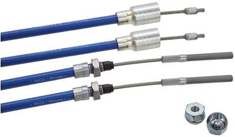 Knott 2 corde del freno originali Nirosta con 2 dadi, lunghezza della guaina: 930 mm, lunghezza totale: 1140 mm, corda del rimorchio 37086.09 3708609, corda del freno 930 1140, dado a sfera GL HL