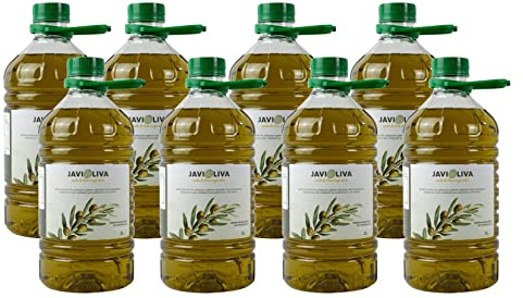 JAVIOLIVA - NATURLIG EXTRA VIRGIN OLIVOLJA 100% Spansk - Picual Sort - Kallpressad, intensiv och fruktig smak, idealisk för matlagning, sallader och gourmeträtter. (8 x 2 Liters)