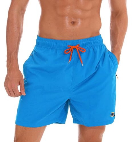 JustSun Badshorts herr badbyxor simning shorts med nät snabbtorkande boardshorts