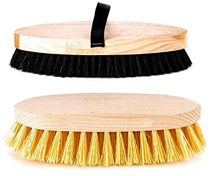DOJA Barcelona | Conf. 2 Spazzola Cavallo e Lucidatura Pelo | Prodotto in Europa | Pettine per Cavalli Setole Dure Professionale 270mm e Brusca per Cavalli Lucidatura 220mm | Asini Vacche Cani