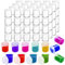 ZENFUN 100 Pack Mini Plastic Paint Cups, 0.85 Oz(25ml) Paint Container Pots, Small Clear Paint Containers with Lids, Reusable Paint Storage Jars for Art, Crafts, Schools, Studios