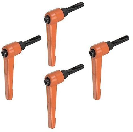 QUARKZMAN 4uds Ajustable Sujeción Palanca Manijas M6 x 25mm Macho Rosca Perno Perillas Giratorio Tornillo Bloqueo Rápida Liberación Trinquete Pulsador Botón Manija, Naranja