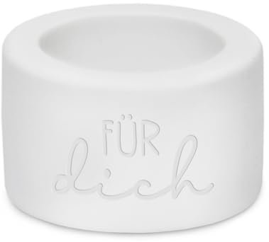Grafik Werkstatt Teelichthalter | Für Dich, Weiß