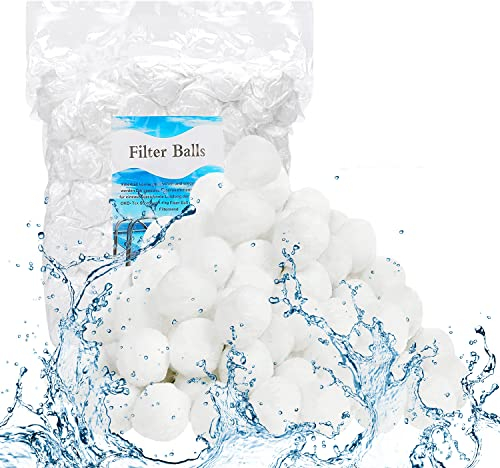 900g Boules de Filtre de Piscine,Boule Filtration Piscine Remplace 32kg Sable pour Filtre Piscine,Média Filtre à Fibres pour Piscine,Balles Filtrantes pour Les systèmes de Filtration (900, Grammes)