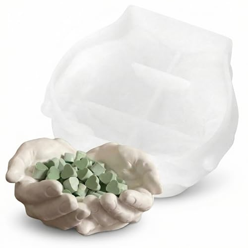 QWORK® Stampo in silicone per resina epossidica, design 3D a doppia mano, stampo in silicone, ideale per l'artigianato e la decorazione fai-da-te