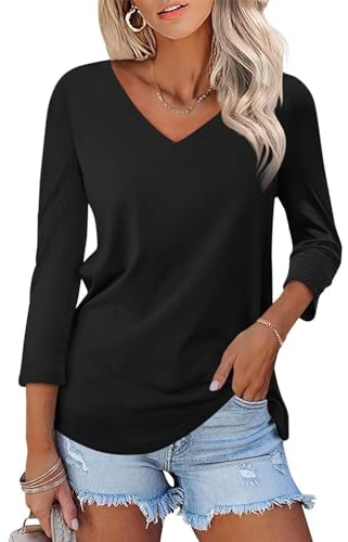 AirMood Chemises décontractées à manches 3/4 pour femme
