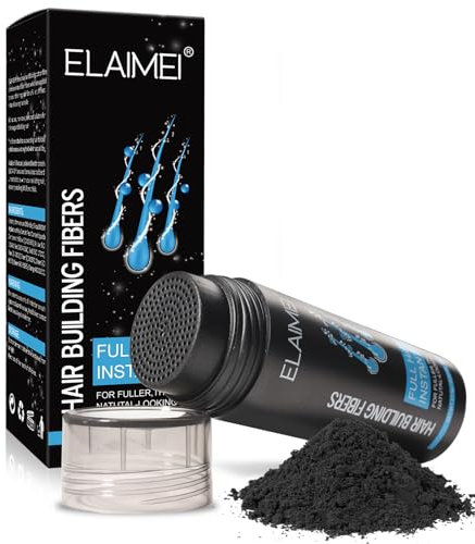 Hair Fibres Black, Hair Powder Hair Fibre Spray Hair Fibers for Men Boldify Hairline Powder Hair Loss Concealer For Men and Women for Bald Spots & Thinning（Black）