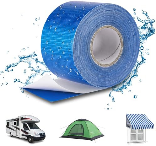 Lechin Cinta Adhesiva / 5,7cm x 5m Cinta americana extrafuerte/Cinta adhesiva impermeable/Cinta de Reparación para lonas de camiones/toldos/tiendas/piscinas/PVC/Azul