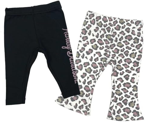 Harley-Davidson Little Girls' 2-Pack Cheetah Print Toddler Stretch Pants (2/3T) Black