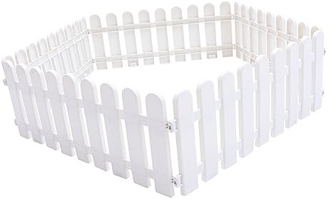 KITANDOVE 5 Pièces La Barrière Bordure De Terrasse Mini Palissade Pliable Panneau De Bordure De Piquet Clôture D'affichage Bordures De Plantes Porte Chien Coin Portes Décor Plastique Blanche