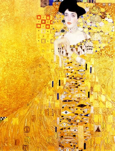 KUSTOM ART Póster decorativo de pared Serie Pintores Famosos Serie Pintores Famosos Gustav Klimt Portrait of Adele Impresión artística sobre papel Patinata 40 x 30 cm sin marco
