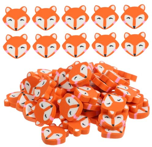 DOITOOL Fuchs Radiergummi Set 50 Stück Tragbare Mini Radiergummis Aus Tpr Material Für Schüler Künstler Schreibwaren Schule Klassenzimmer Malerei