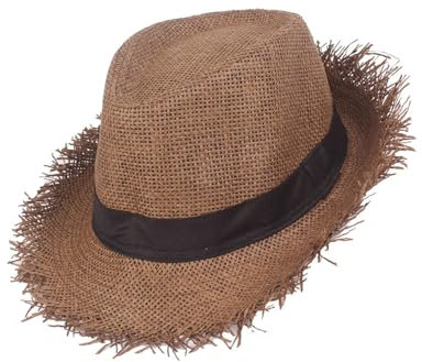 TPZORJX 1 Sonnenhut, 1 Gärtnerstrohhut, 1 gewebter Stroh-Sommerhut für Damen und Herren mit Einfassung, 1 Sonnenhut für Damen und Herren, 1 Strandhut, 1 Hawaii-Strohhut, ideal für Strandurlaube