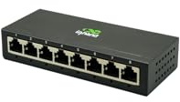 InHand Networks Switch Ethernet 8 Ports Gigabit Commutateur Réseau Non-Géré, Boîtier Métallique Robuste, Fanless, Plug & Play, Bureau/Mural, Idéal pour Maison, TPE et Commerce avec Alimentation EU