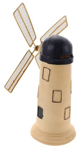 LOLIPPYY Molino De Viento De Resina Decorativo Vintage, Modelo De Escritorio Rústico, Decoración De Mesa Creativa para Hogar y Oficina, Estilo Antiguo Retro, Adorno Único De Resina