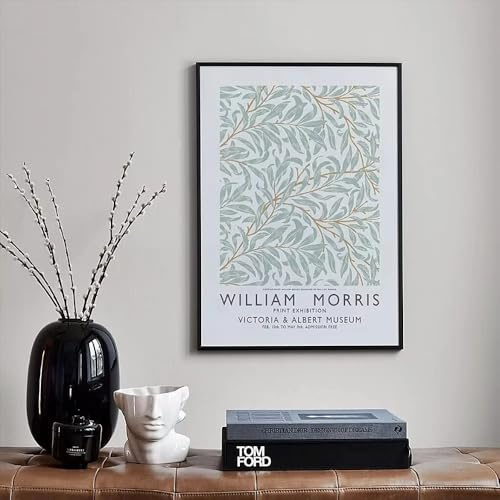 Nordisk William Morris-affischtryck Abstrakt växtmålning med ringblomma och riddarsporre Väggkonst för rum, heminredning (50x70 cm/utan ram)