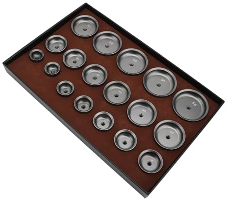 OEBUAFI Kit di Stampi per Pressa per Orologi, Metallo Durevole, Dimensioni Multiple, Set di Strumenti per Chiudere la Cassa Posteriore Dell'orologio, per Riparatore di Orologi, 18 Pezzi
