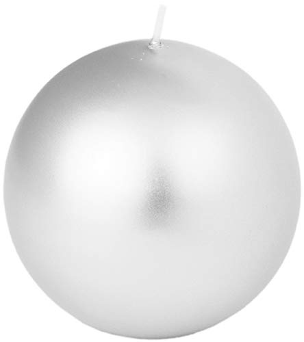 Vela esférica redonda de 60 mm de diámetro, color plateado brillante