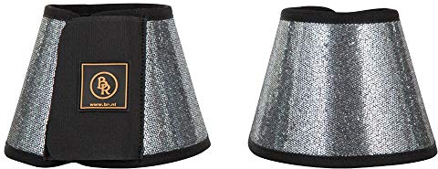 BR Hufglocken Sparkle Glitter Springglocken (S, schwarz-Silber)