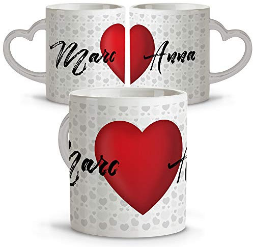 Taza Personalizada de San Valentín. Regalos para Tu Pareja. Tazas con Nombres Personalizadas. Detalles Románticos Día de los Enamorados. Regalos Originales para Novios o Maridos. Canecas. I LOVE YOU