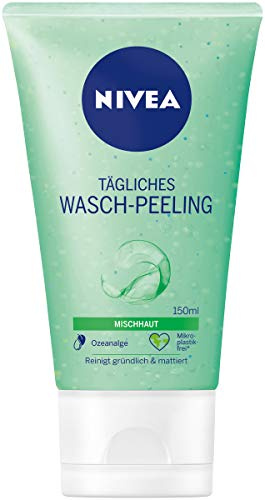 NIVEA Tägliches Wasch-Peeling (150 ml), Peeling ohne Mikroplastik für eine porentiefe Gesichtsreinigung, mattierendes Gesichtspeeling wirkt gegen Hautunreinheiten