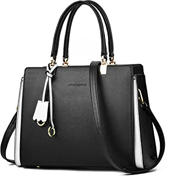NICOLE & DORIS Borsa Delle Signore Borsa Donna Elegante Borsa a Mano Tracolla in PU Pelle Borse a Spalla Leggero Borsetta Tote con Ciondolo per Lavoro, Vita Quotidiana Nero