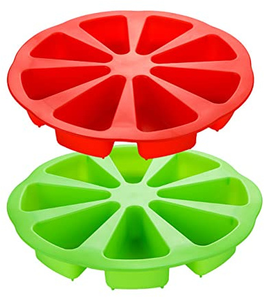 CdyBox Triangle Cavity Cake Mold Silicone Cake Mould 8 Hole Orange Shaped Pizza Pan for Ovens Microwaves DIY Baking Tool 2 Pieces