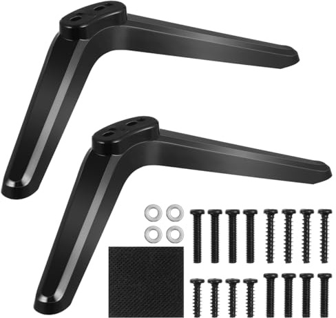 1 Pair TV Stand Legs for 32/40/49/50/55 Roku TV, Tabletop Television Base, Plastic TV Leg Replacement with Installation Accessory, Hole Position for 0.66-0.78 Inches