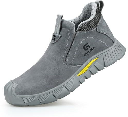 ZCBYBT svetsar säkerhetsskor Steel Toe Sneakers Indestructible Work Shoes, för svetsning Byggplats,Gray,40 EU