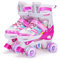 Kinder Rollschuhe für Mädchen Jungen Verstellbare, 8 Light Up Räder Quad Skates für Mädchen Jungen Kleinkind Anfänger Innen und Outdoor (Rosa, M (EU32-36))