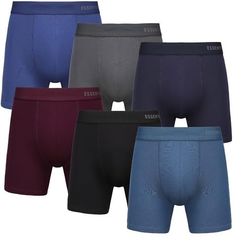 The Essentials Wardrobe 6PK Mens TEW Premium Boxer - Bamboo - Assorted - X Large