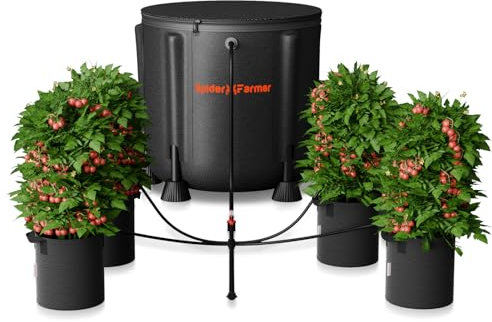 Spider Farmer Automatische Bewässerungssystem Indoor mit 50-Liter Eimer, 25-Watt Wasserpumpe und Niedrigwassersensor, Tröpfchenbewässerung System für Growzelt, Garten, Balkon Pflanzen