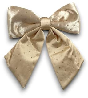 Fiocco di Natale in velluto Diamanti Oro imbottito decorazione Oro e Rosso Lucido, Puntale Albero di Natale fuori porta Coccarda Ghirlanda addobbo natalizio (Oro Diamanti Oro (22 cm))