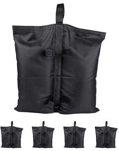 Pabellón saco de arena para rellenar, 37 x 35 cm, tejido Oxford 600D, juego de 4 unidades, doble peso con cierre de velcro para carpa de jardín, protección de pie, cenador plegable, pavimento para