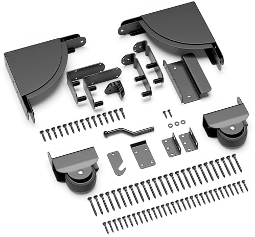 SANKINS Heavy Duty Sliding Gate Kit, Adjustable Sliding Gate Hardware Kit for Wood Fence, Anti Sag Gate Kit Gate Corner Brace Bracket with Gate Latch, Fence Gate Kit for Driveway Gates, Pool Gates