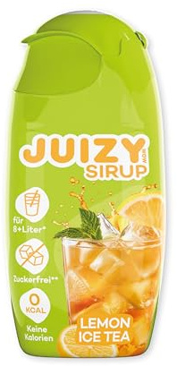 JUIZY WOW - Lemon Icetea Summer Syrup - Zuckerfreier Getränkesirup (Wassersprudler kompatibel) | Natürlicher Zitronen Geschmack - Low Calorie | Vegan 1 x 65ml