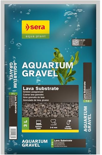 Sera Aquarium Gravel Lava Substrate 3 L | Substrato per Tutti Gli acquari d’Acqua Dolce | Sicuro per Pesci, Loricaridi e gamberetti | Aspetto Naturale